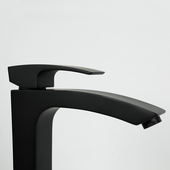 Смеситель для раковины высокий Gappo G1007-16, черный - фото 3