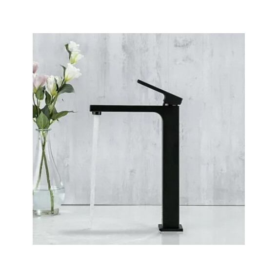 Смеситель для раковины высокий Gappo G1017-62, черный - фото 2