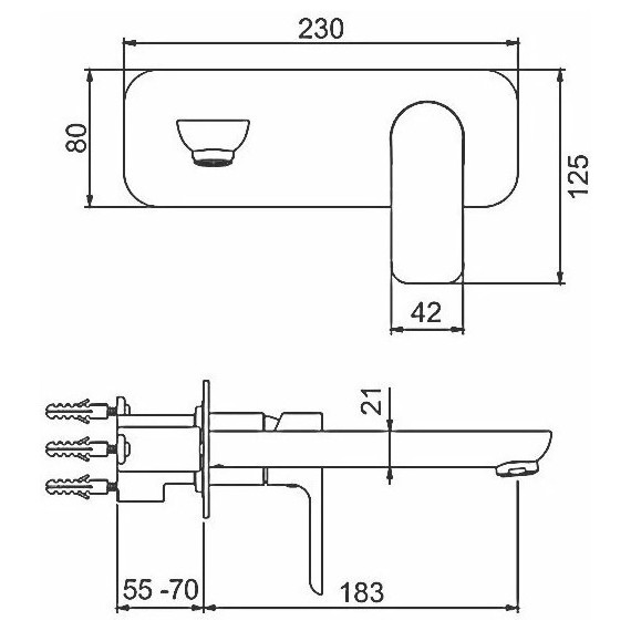 Смеситель для раковины настенный Gappo G1048-22, белый/хром - фото 7