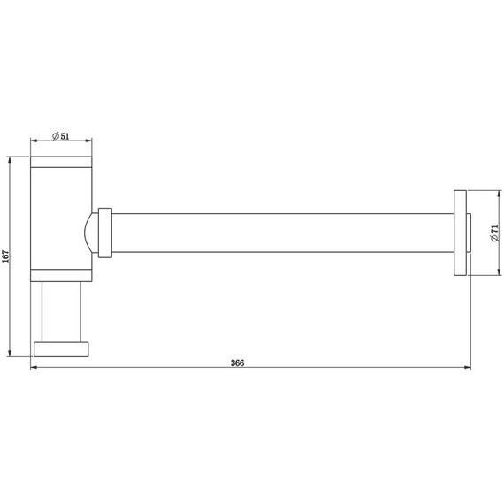 Сифон для умывальника Bronze de luxe 201B, чёрный матовый - фото 2