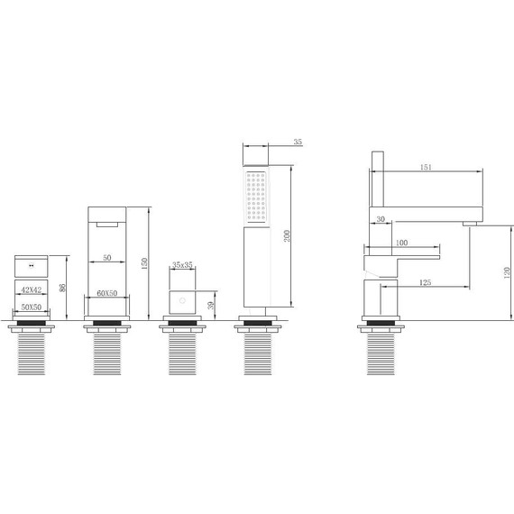 Смеситель для ванны Abber Daheim AF8213B, черный матовый, Цвет производителя: чёрный матовый - фото 3