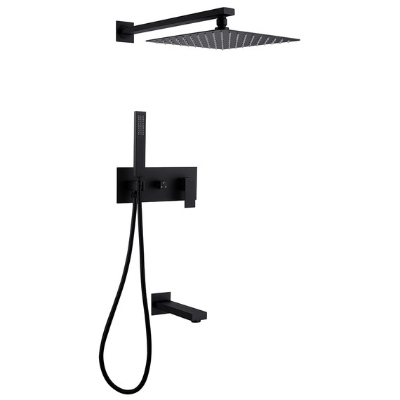 Душевая система для ванны Abber Daheim AF8217B, черный матовый - фото 