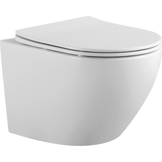 Унитаз подвесной безободковый Aquatek Европа AQ1901-00 с тонкой крышкой микролифт - фото 