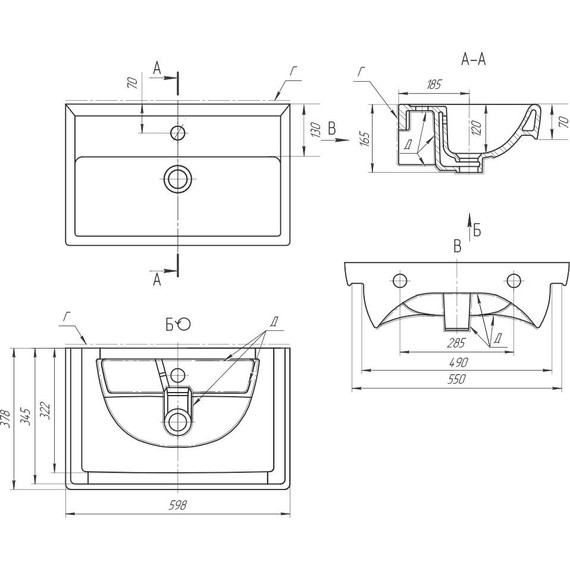 Тумба подвесная с раковиной Dreja Tiny 60 см 99.0902 - фото 10