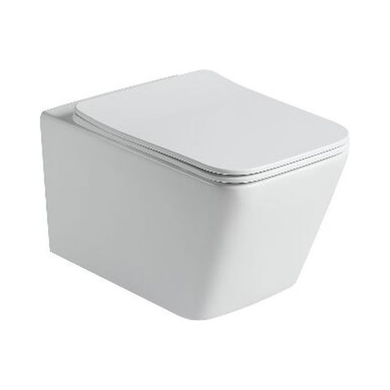 Унитаз подвесной безободковый SantiLine SL-5007MW с крышкой микролифт, белый матовый - фото 