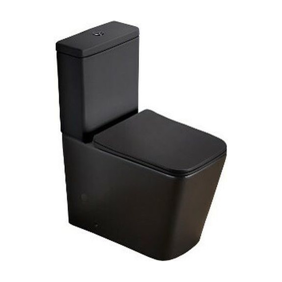 Унитаз-компакт безободковый SantiLine SL-5017MB с крышкой микролифт, черный матовый, Цвет производителя: чёрный матовый - фото 