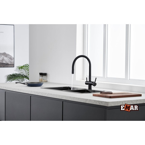 Смеситель для кухни Emar ЕС-3015 Black, Цвет производителя: black - фото 3