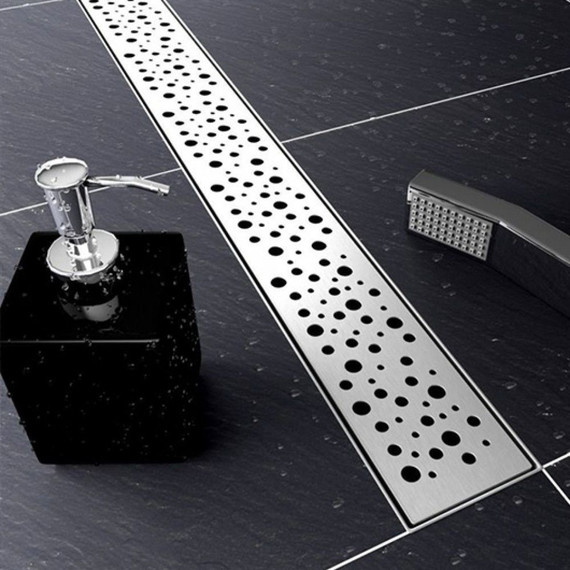 Решетка для трапа AlcaPlast Buble-1050L 105 см, нержавеющая сталь, хром глянцевый - фото 2