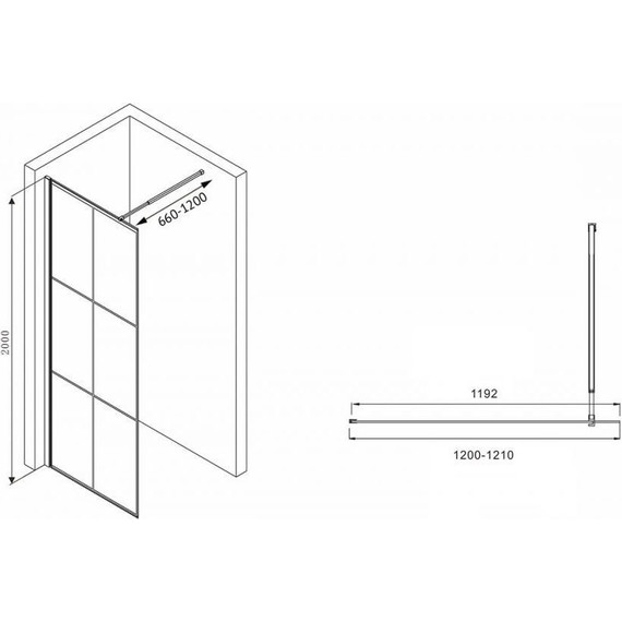 Душевая перегородка Abber Immer Offen 120 см AG62120B, черный/прозрачное - фото 7