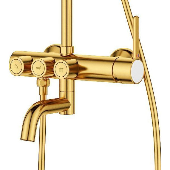 Душевая стойка Cezares ECO-CVD-BORO, брашированное золото, Цвет производителя: золото - фото 2