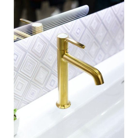 Смеситель для раковины высокий Cezares ECO-LC-BORO-W0, брашированное золото, Цвет производителя: золото - фото 2