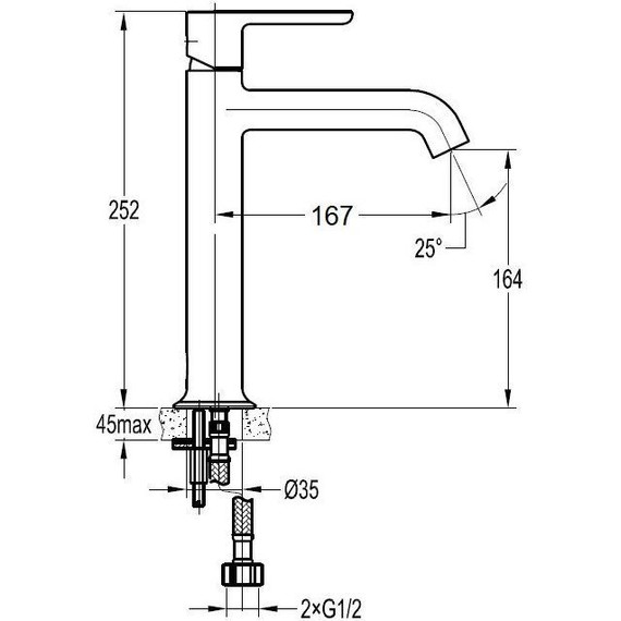 Смеситель для раковины высокий Cezares ECO-LC-BORO-W0, брашированное золото, Цвет производителя: золото - фото 3
