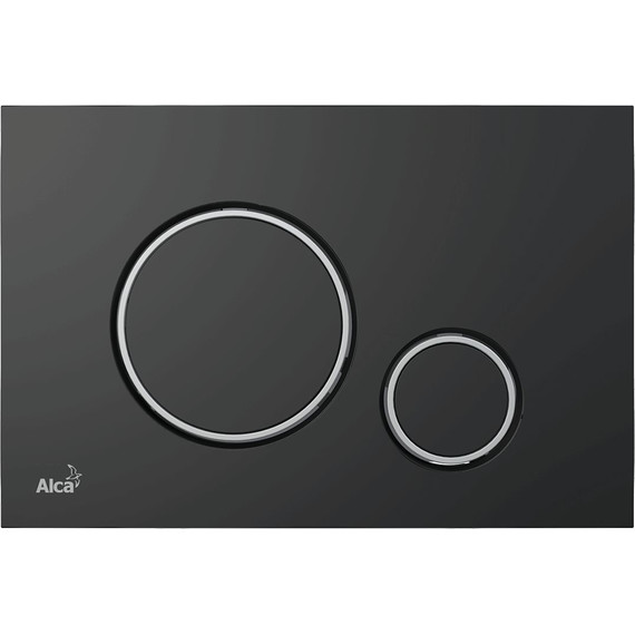 Кнопка смыва Alcaplast Thin M778, черный матовый/хром глянец - фото 