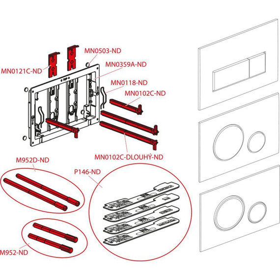 Кнопка смыва Alcaplast Thin M775, белый глянец/золото глянец - фото 3