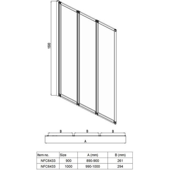 Шторка для ванны Azario Preston 100x150 см NFC6433, хром/прозрачное - фото 5