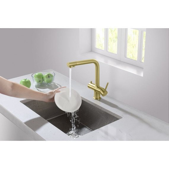 Смеситель для кухни Timo Saona 2396/17F, золото матовое - фото 2