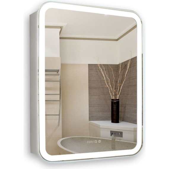 Зеркало-шкаф Azario Фиджи Led 60 см + часы - фото 