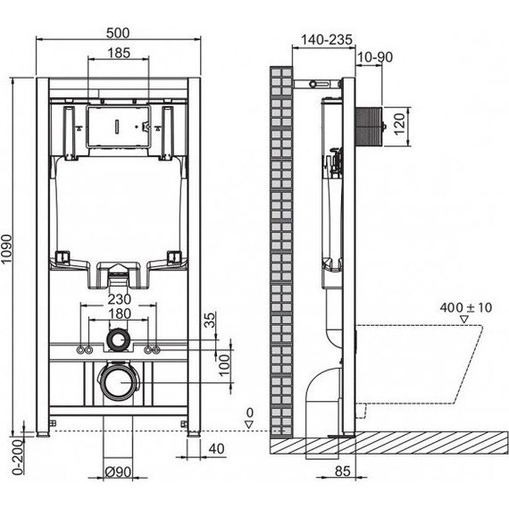 Инсталляция BelBagno BB002-80 с подвесным безободковым унитазом BelBagno Uno BB3105CHR/SC - фото 11