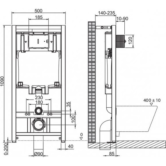 Инсталляция BelBagno BB002-80 с подвесным унитазом BelBagno Tre BB8001CHR/SC - фото 13
