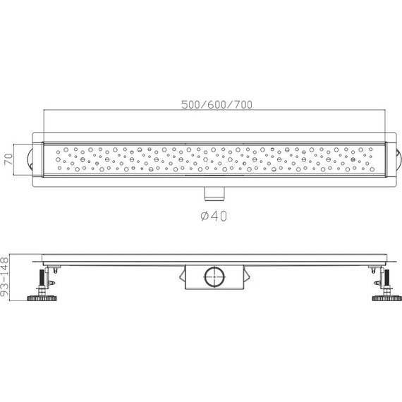 Трап Haiba 70 см HB92700, нержавеющая сталь, сатин - фото 2