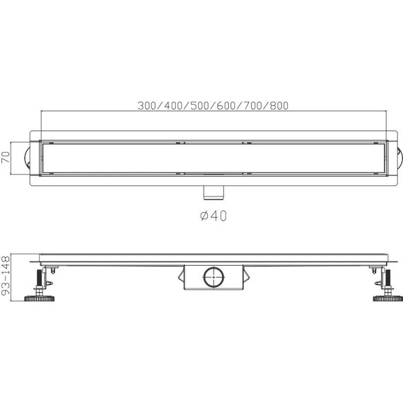 Трап Haiba 40 см HB93400, нержавеющая сталь, сатин - фото 2