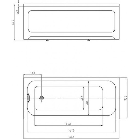 Ванна акриловая Azario Bella 160x70 см AV.0020160, Размер - мм: 1600х700 - фото 10