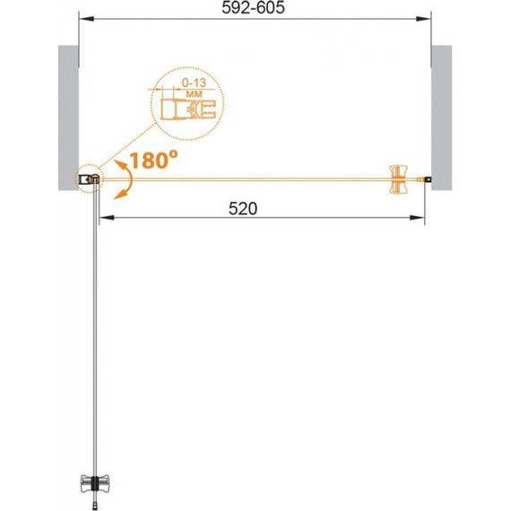 Душевая дверь Cezares 60 см ECO-O-B-1-60-P-Cr, хром/матовое - фото 7