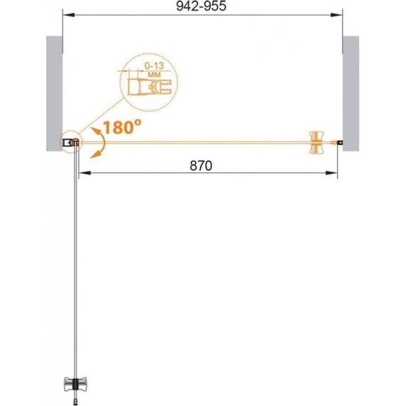 Душевая дверь Cezares 95 см ECO-O-B-1-95-C-Cr, хром/прозрачное - фото 7