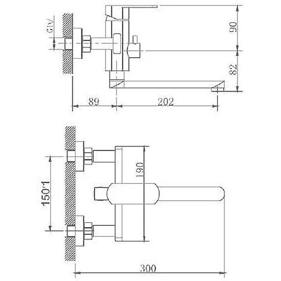 Смеситель для ванны Haiba HB60806, сталь - фото 2