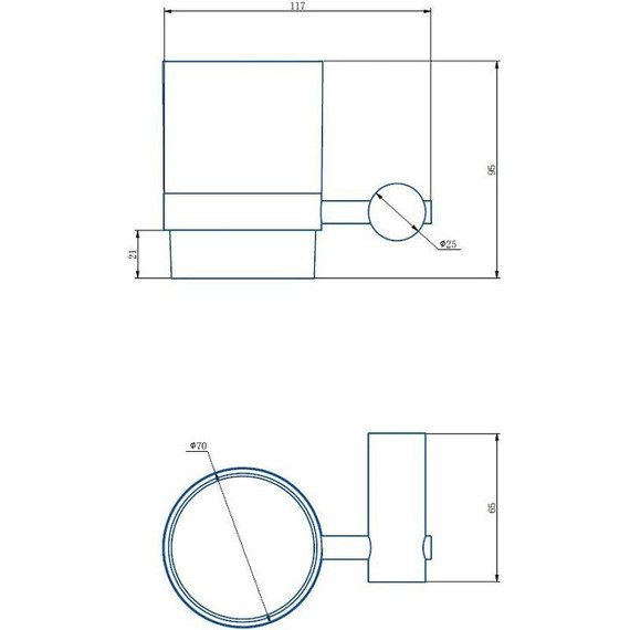 Стакан для зубных щеток Haiba HB8406-7, цвет чёрный матовый - фото 2