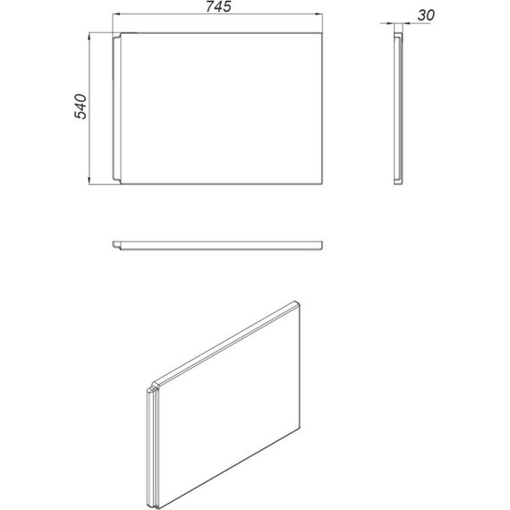 Панель боковая для ванны Cersanit Virgo 75 см PB-VIRGO*75 - фото 2