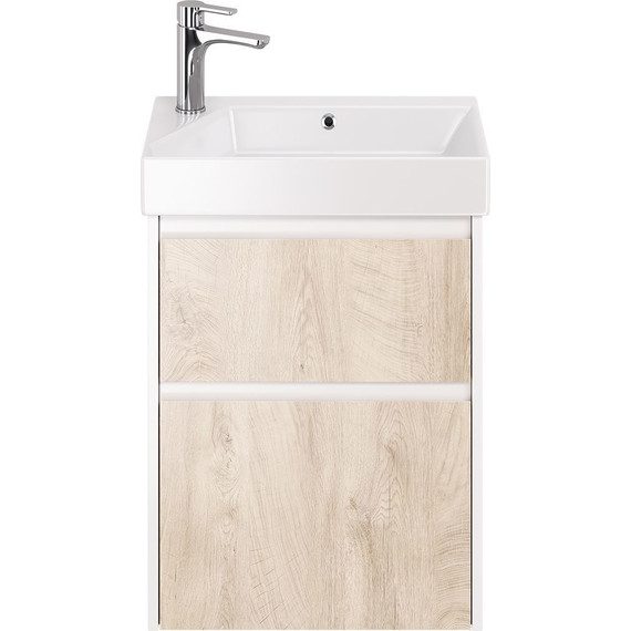 Тумба универсальная с раковиной Dreja Slim 55 см 99.0500, дуб кантри/белый глянцевый - фото 