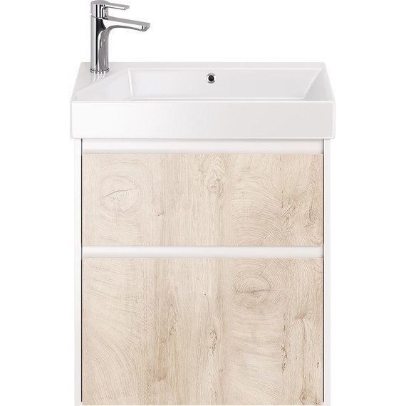 Тумба универсальная с раковиной Dreja Slim 65 см 99.0501, дуб кантри/белый глянцевый - фото 