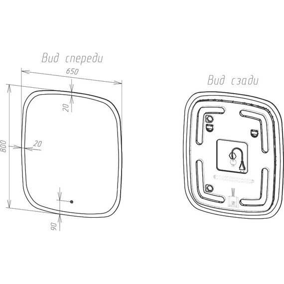 Зеркало Art&Max Forli Led 65 см AM-For-650-800-DS-F - фото 4
