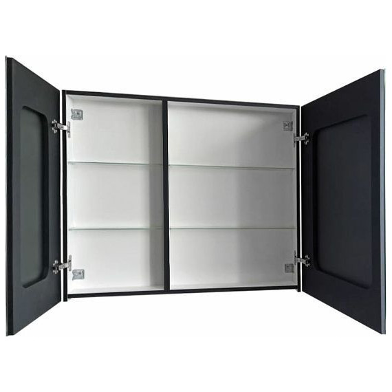 Зеркало-шкаф Art&Max Techno Led 100 см AM-Tec-1000-800-2D-F-Nero, черный матовый - фото 2