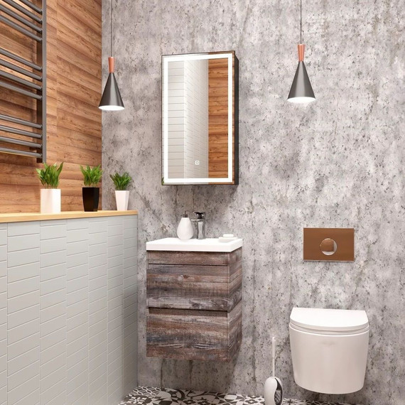 Зеркало-шкаф Art&Max Techno Led 35 см AM-Tec-350-650-1D-L-DS-F-Nero, черный матовый - фото 4