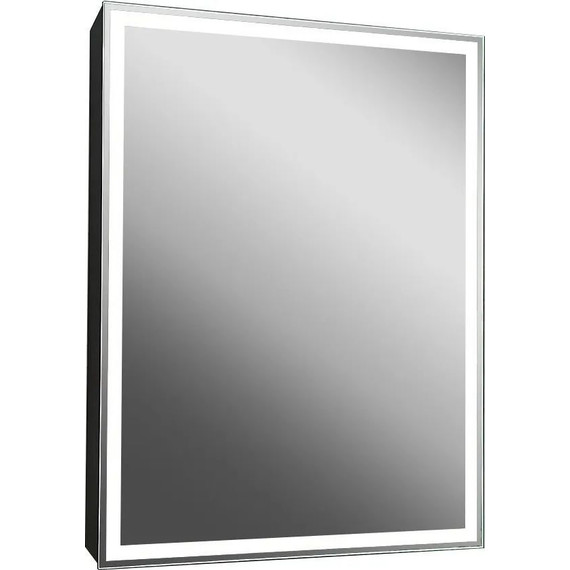 Зеркало-шкаф Art&Max Techno Led 60 см AM-Tec-600-800-1D-DS-F-Nero, черный матовый - фото 