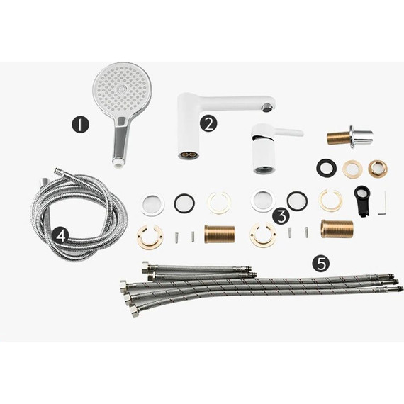 Смеситель для ванны Gappo G1103-8, белый/хром - фото 6