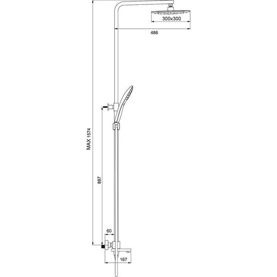 Душевая стойка с термостатом Gappo G2417-60, черный - фото 2