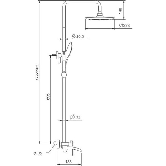 Душевая стойка Gappo G2448-8, белый/хром - фото 10