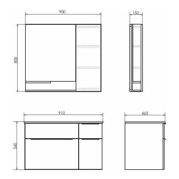 Тумба подвесная с раковиной Comforty Варна 90 см, дуб сонома - фото 10