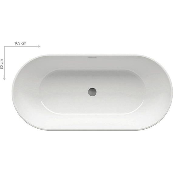 Ванна отдельностоящая Ravak Freedom O 169х80 см XC00100032 (чёрный слив) - фото 2