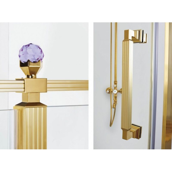 Душевое ограждение Azario Ontario AZ-NBB1231-R 120х90 см, золото/прозрачное/узор - фото 3