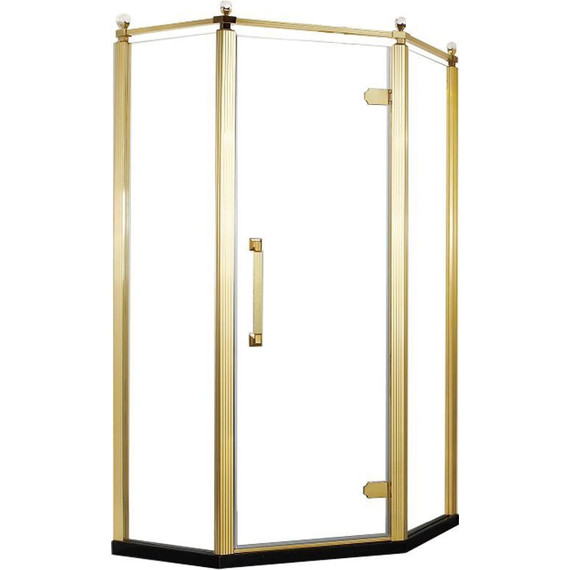 Душевое ограждение Azario Ontario AZ-NBB3231 100х100 см (стекло 8 мм) золото/прозрачное - фото 2