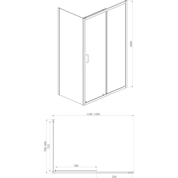 Душевое ограждение Azario Milton 120х80 см AZ-ND1131 R 1200, хром/прозрачное - фото 3