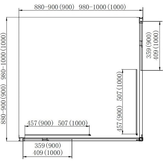 Душевое ограждение Azario Milton 100х100 см AZ-ND1142 1000 Black, черный/прозрачное - фото 4