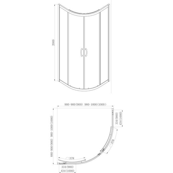 Душевое ограждение Azario Milton 90х90 см AZ-ND2142 900, хром/прозрачное - фото 3