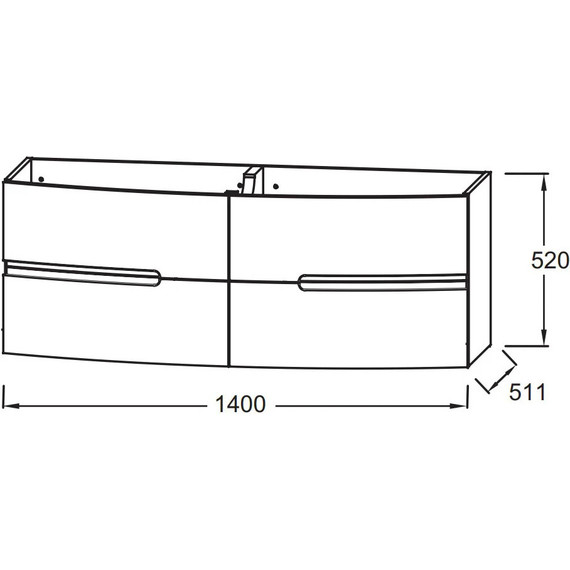 Тумба подвесная с раковиной Jacob Delafon Nona 140 см EB1891RU-G1C, белый глянцевый (стеклянная раковина EB1887RU-DE1) - фото 6