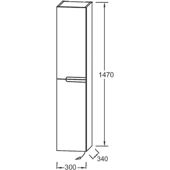 Пенал подвесной Jacob Delafon Nona 30x147 см L EB1892LRU-G1C, белый глянцевый - фото 6