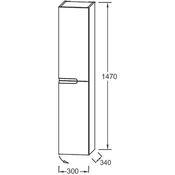 Пенал подвесной Jacob Delafon Nona 30x147 см R EB1892RRU-G1C, белый глянцевый - фото 6